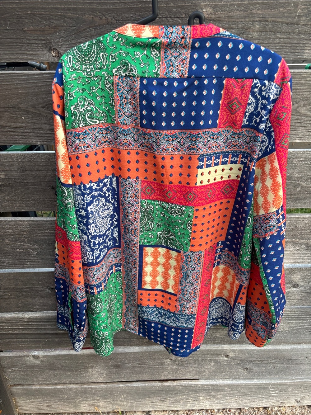 Calvin Klein Colorful Patchwork Print Button-Up Shirt - Picture 4 of 5